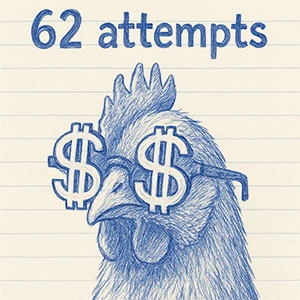 62 attempts strategy - chicken train 